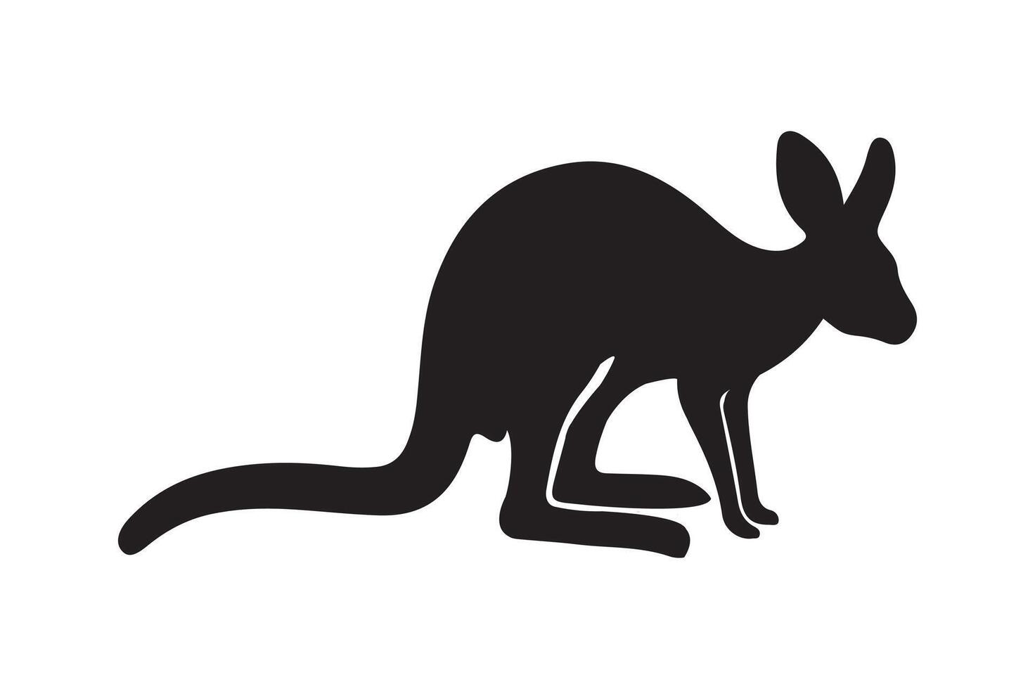 Kangaroo In Silhouette Style vector