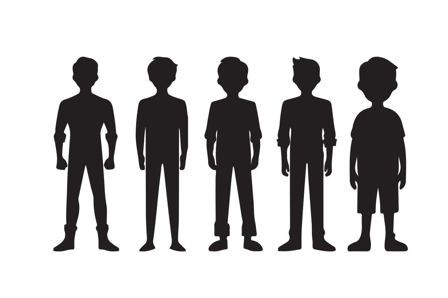 conjunto de silhueta de homens vector