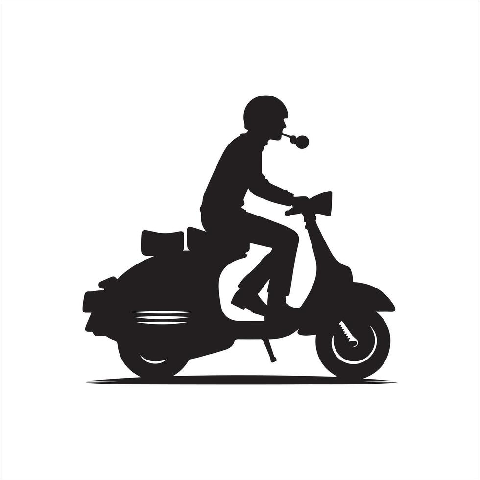cool lambretta silhouette vector
