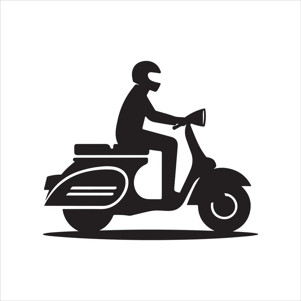 cool lambretta silhouette vector