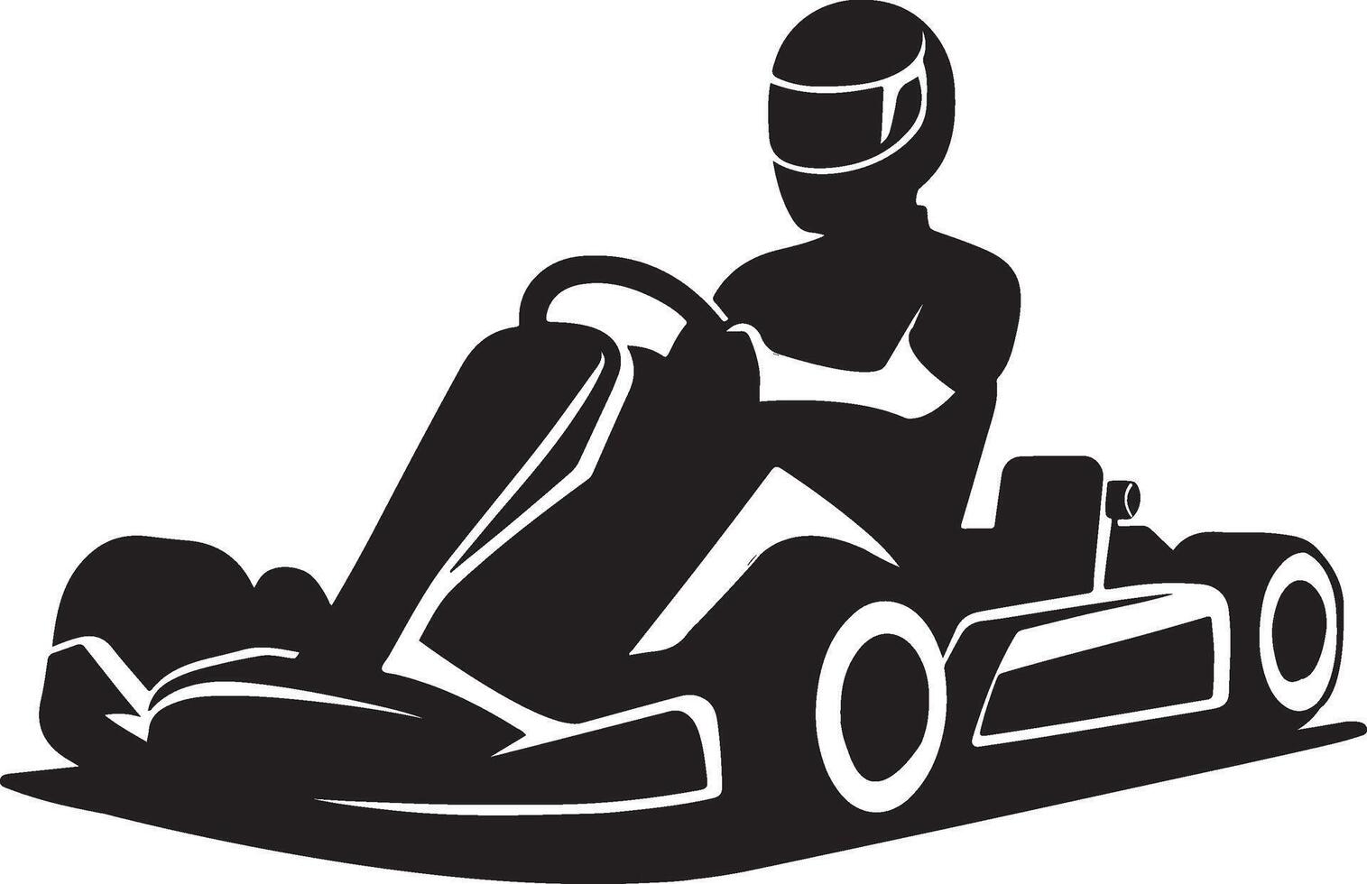go kart silhouette vector