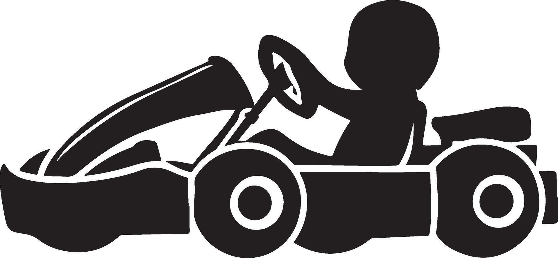 go kart silhouette vector