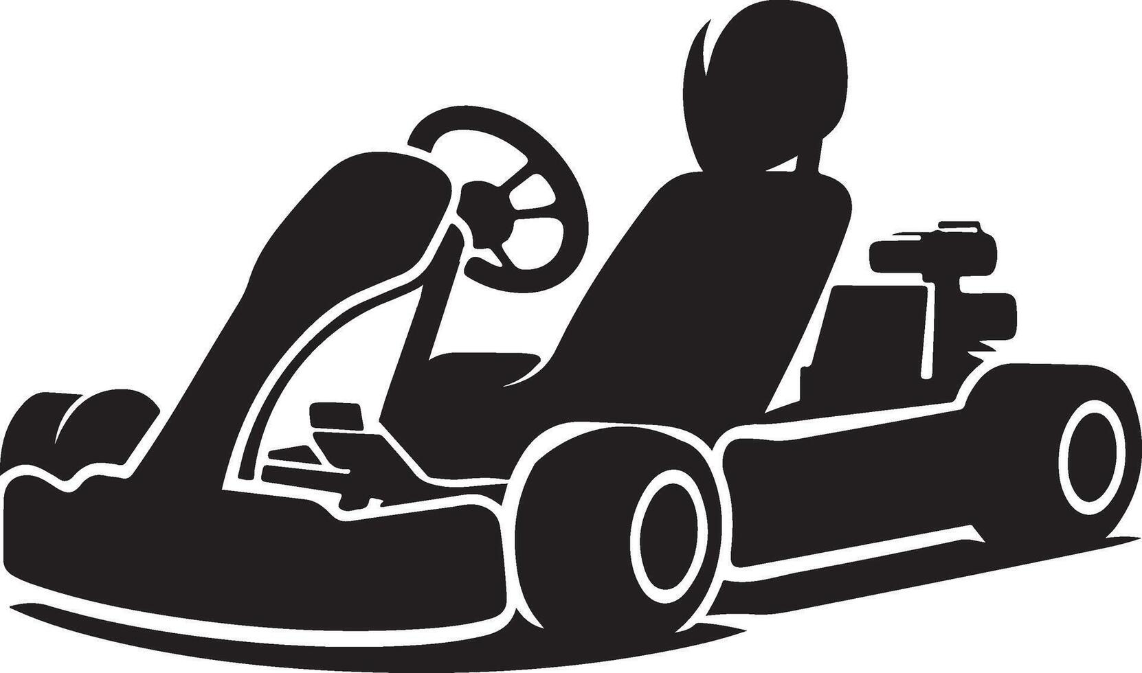 go kart silhouette vector