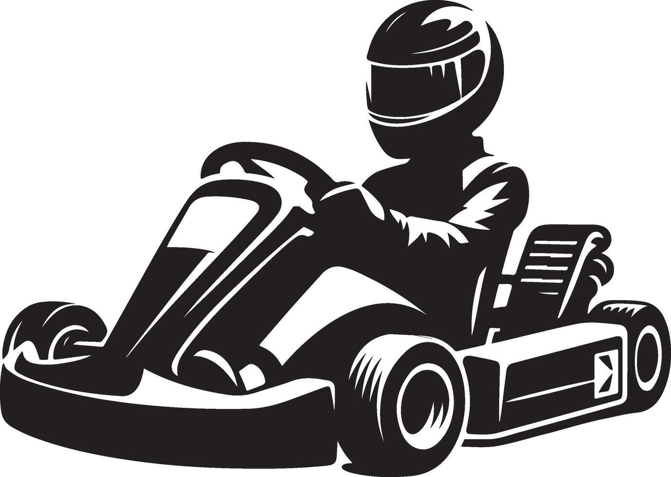 go kart silhouette vector