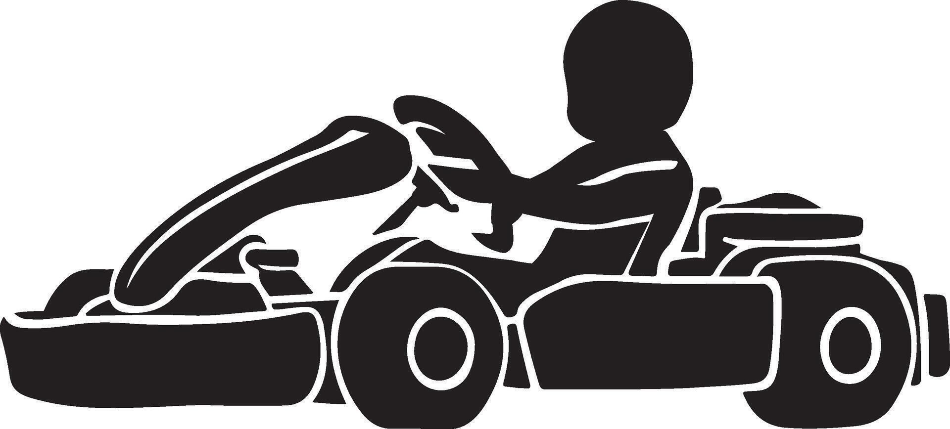 go kart silhouette vector