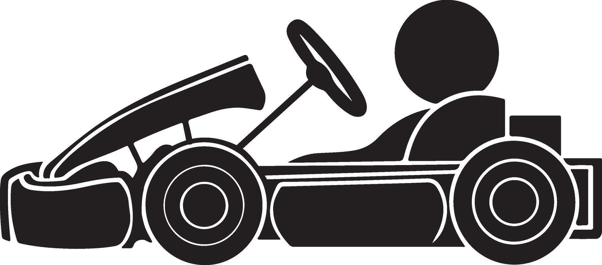go kart silhouette vector