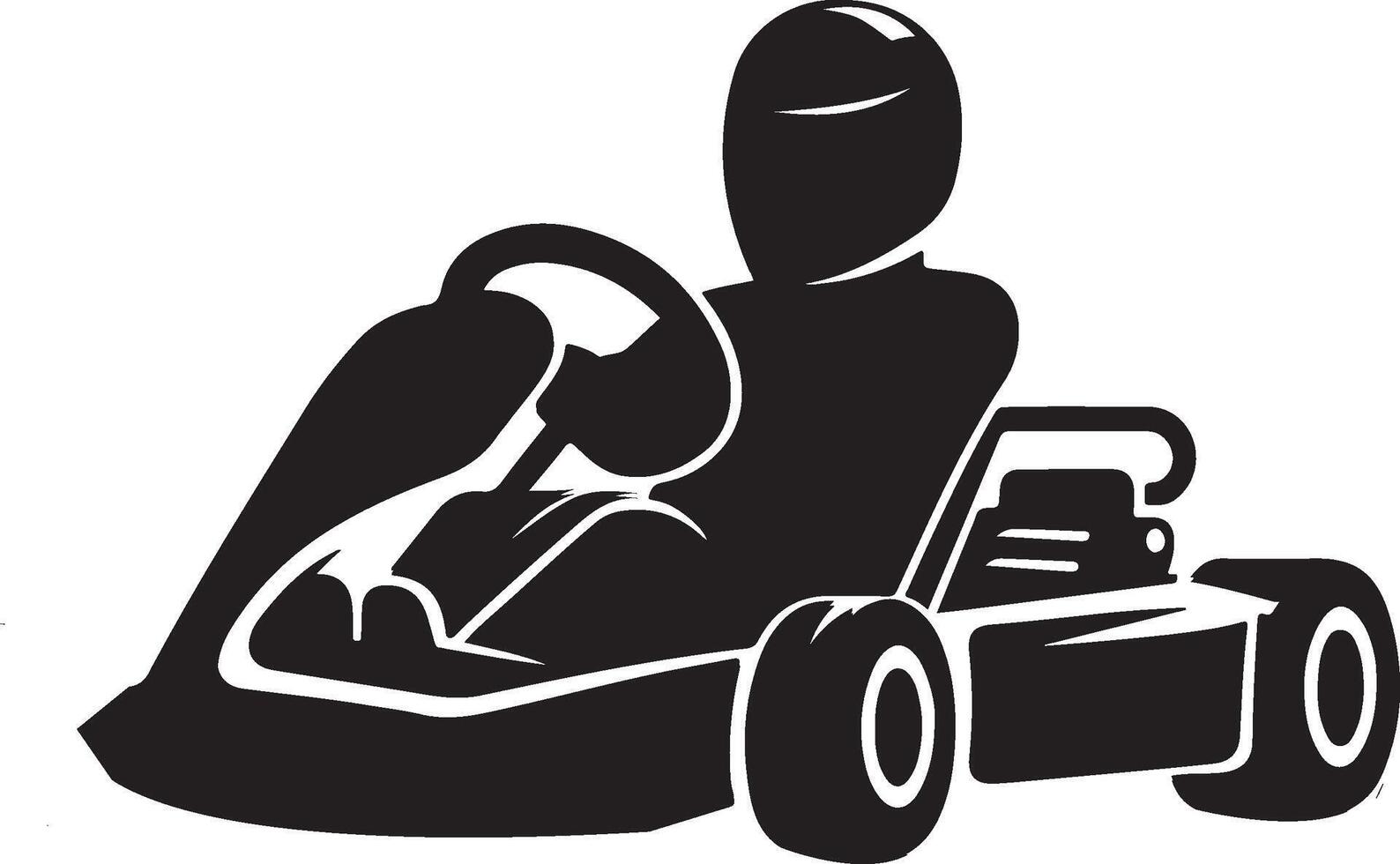 go kart silhouette vector