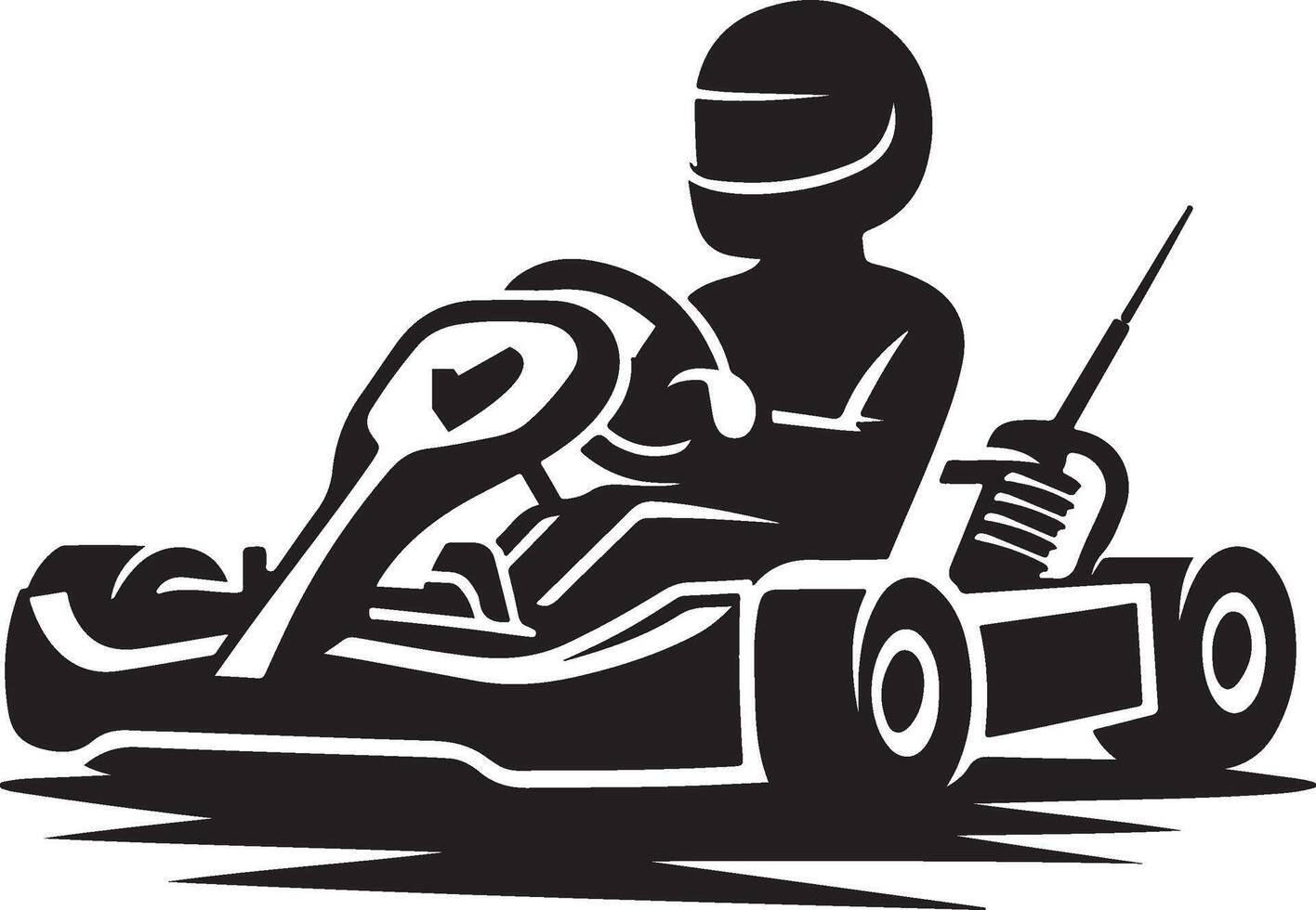 go kart silhouette vector