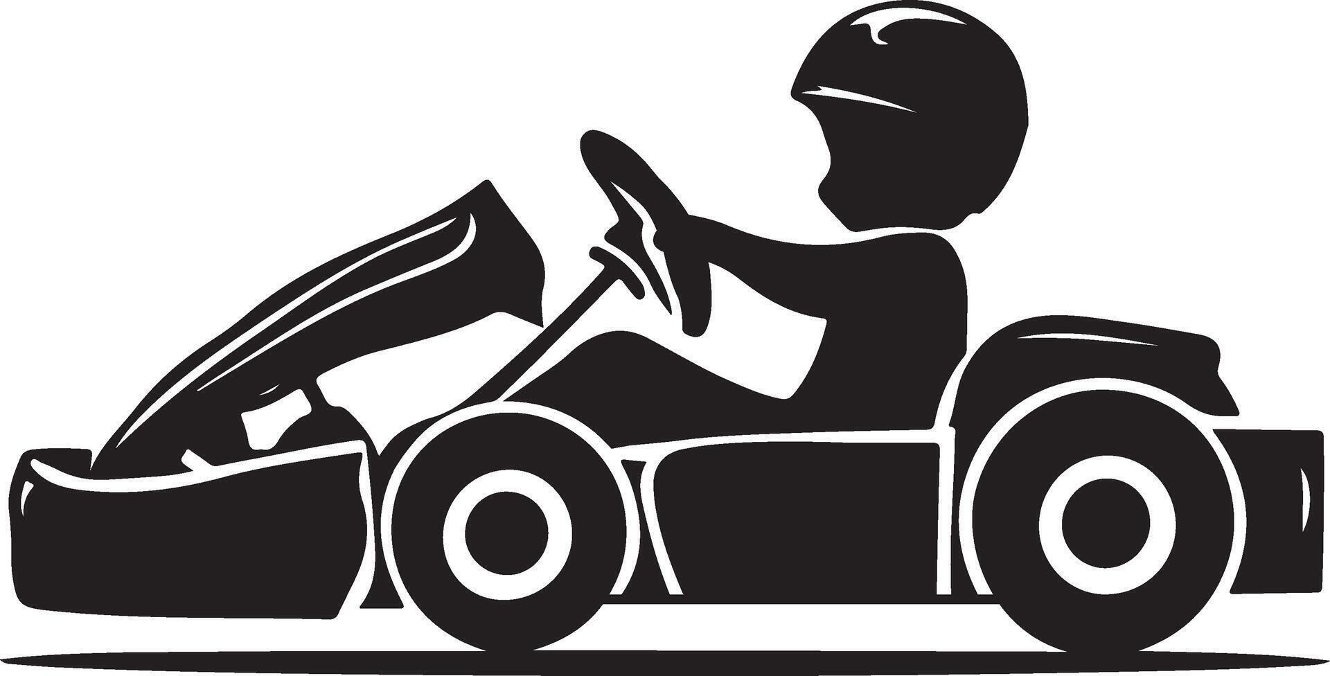 go kart silhouette vector