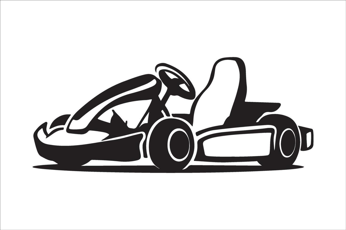 go kart silhouette vector