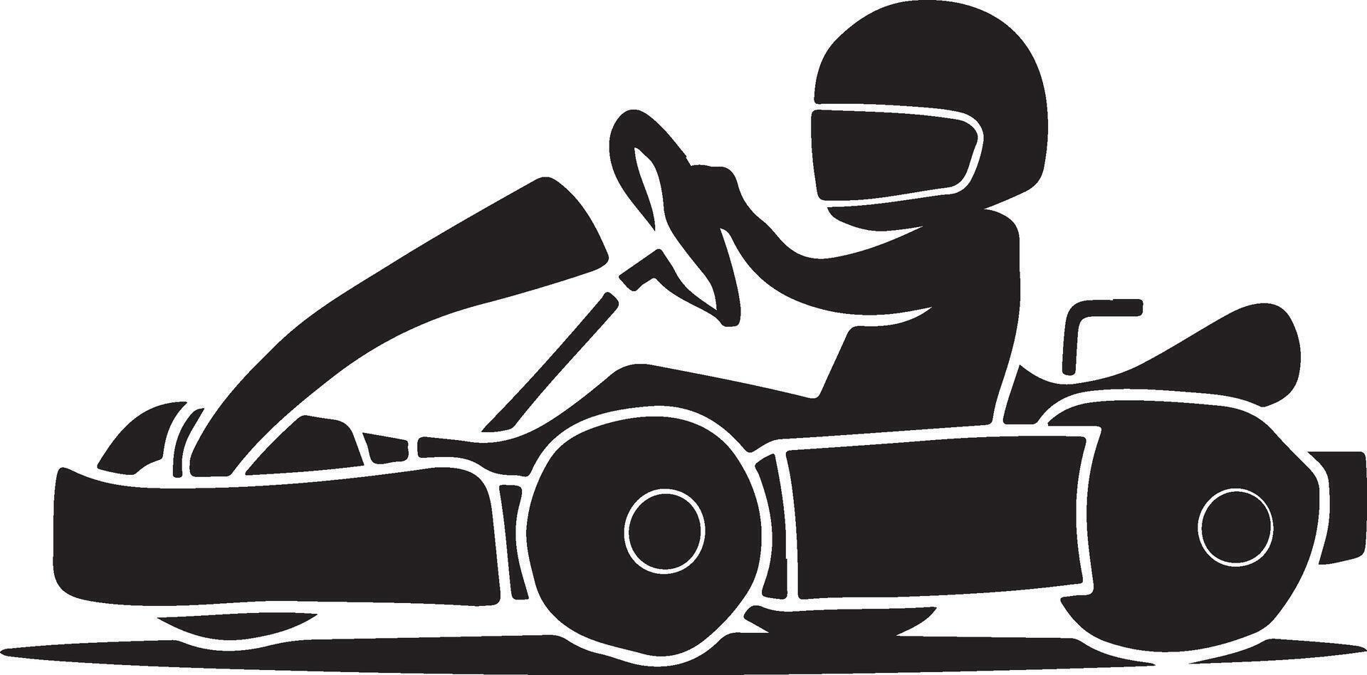go kart silhouette vector