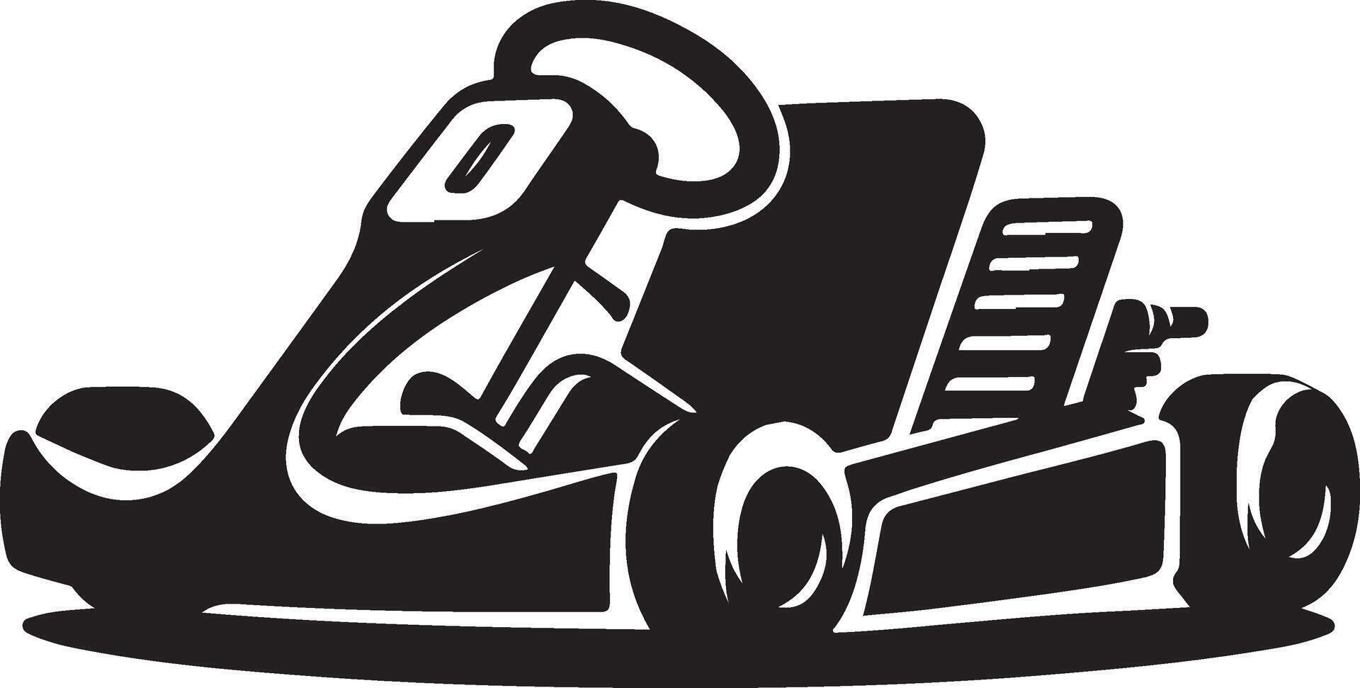 go kart silhouette vector