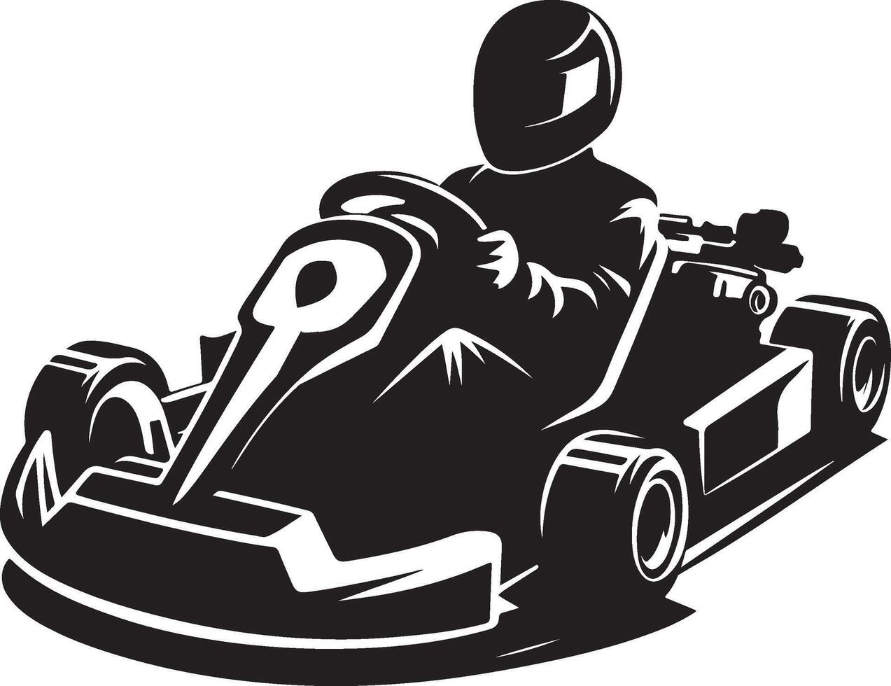 go kart silhouette vector