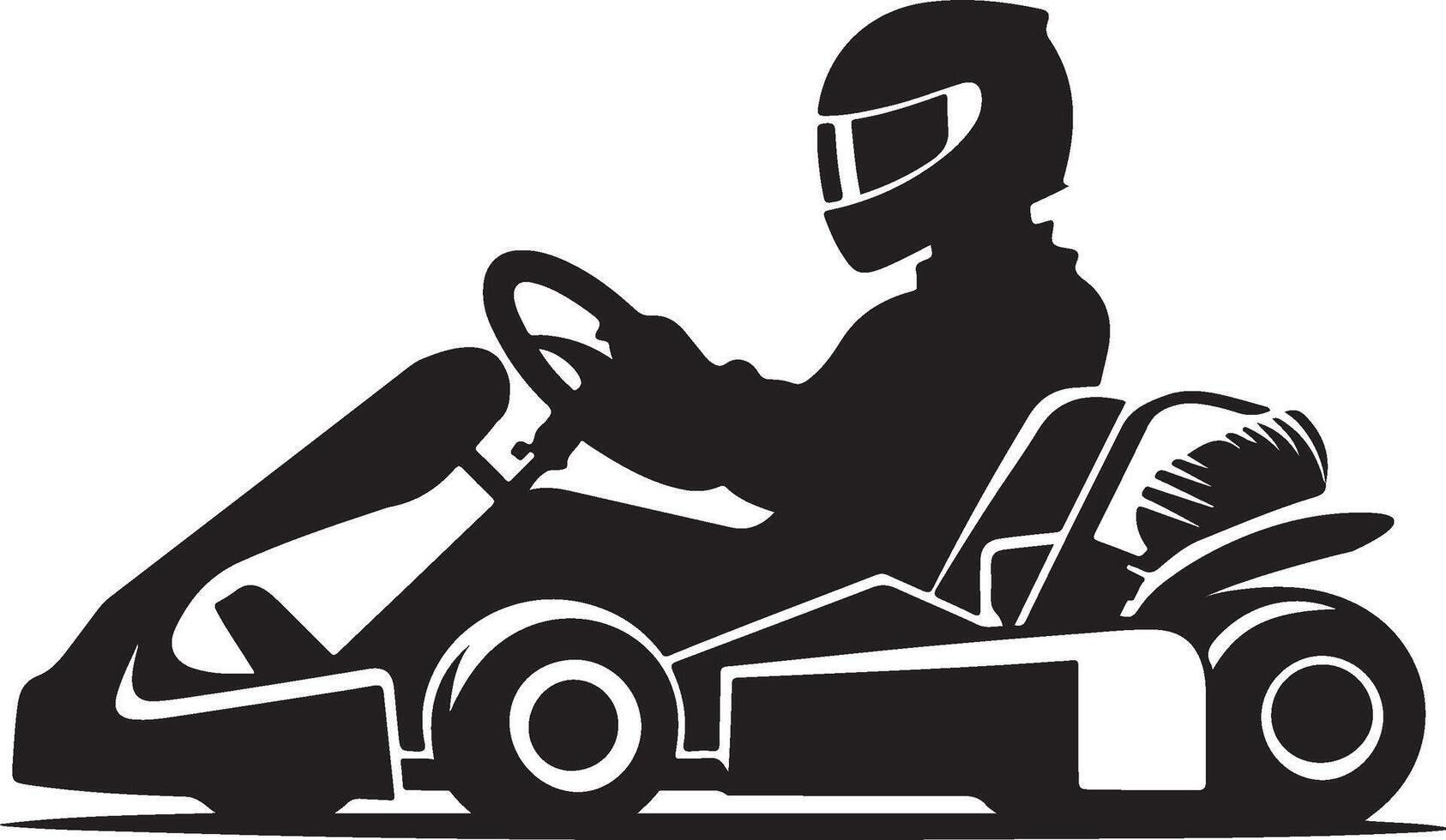 go kart silhouette vector