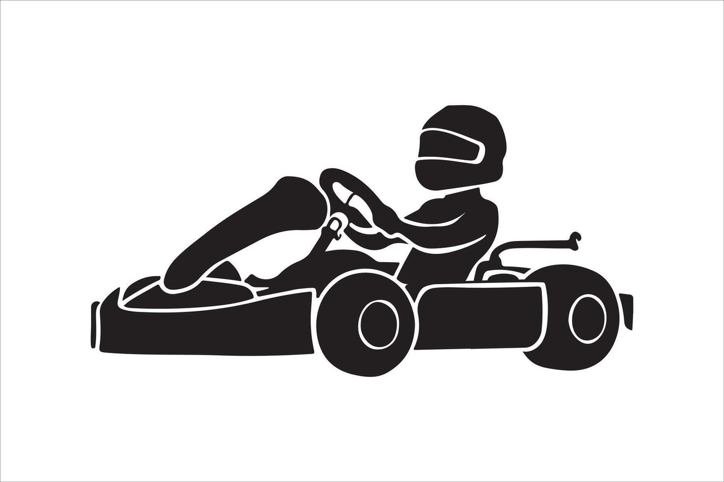 go kart silhouette vector