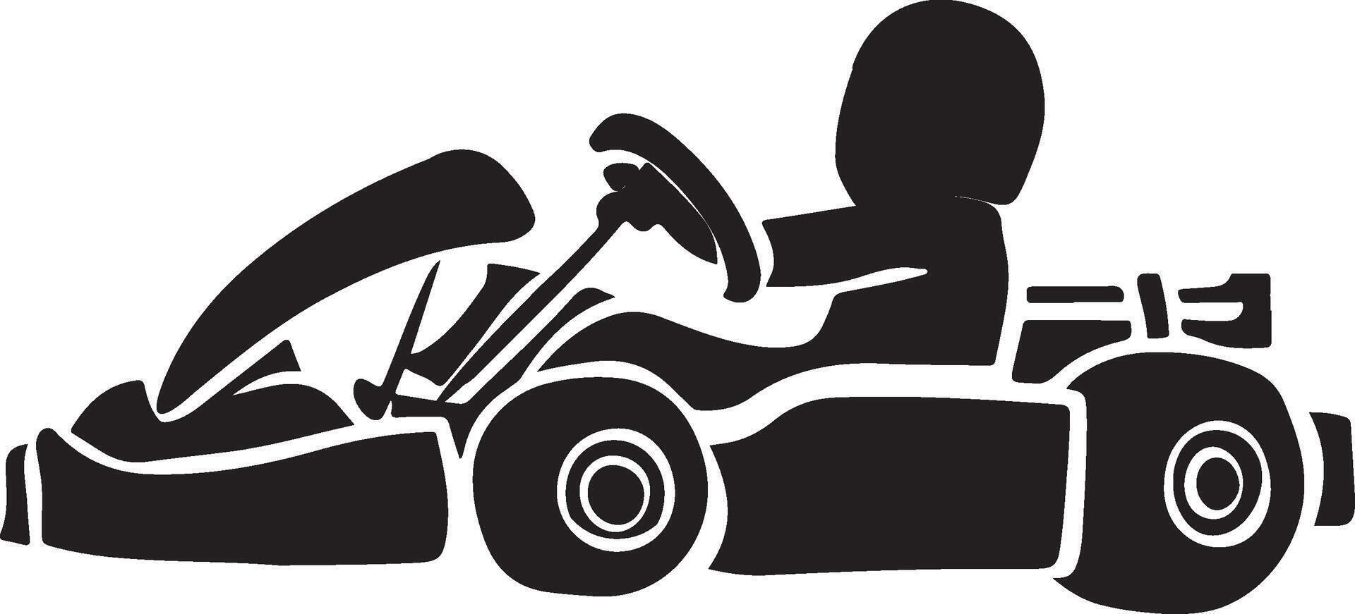 go kart silhouette vector
