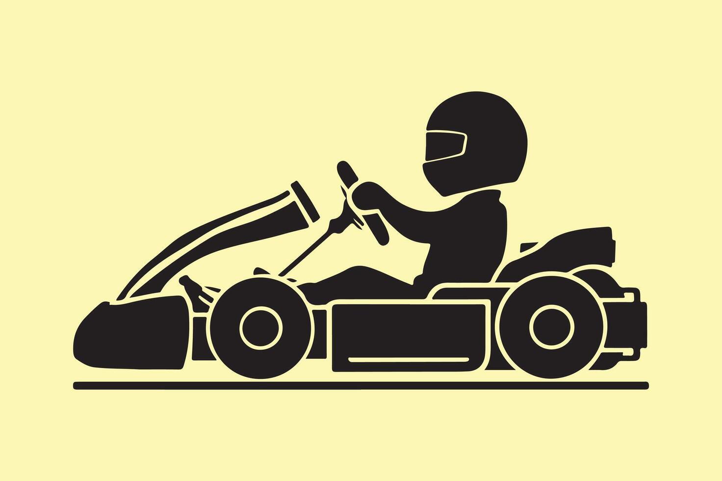 go kart silhouette vector