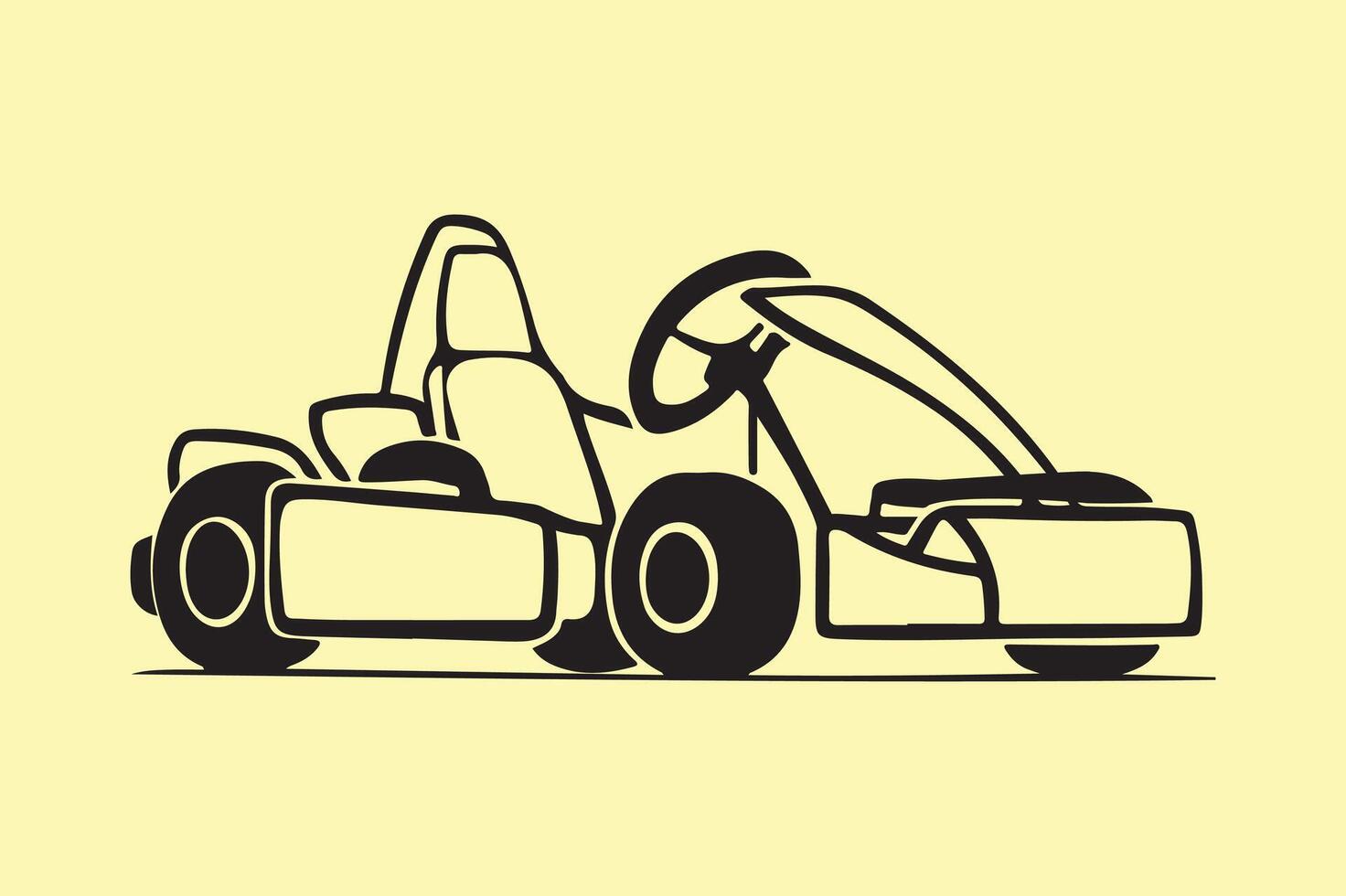 go kart silhouette vector