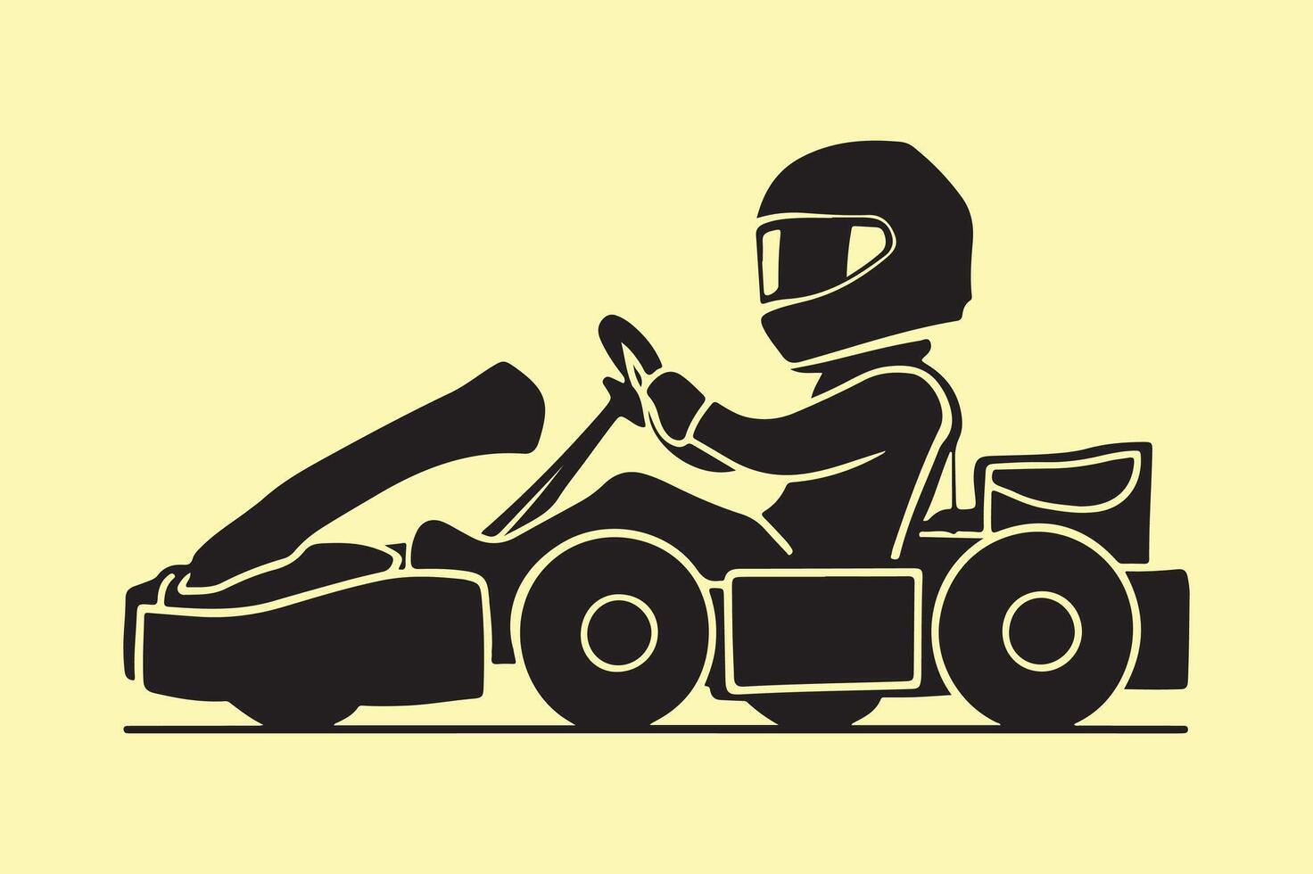 go kart silhouette vector