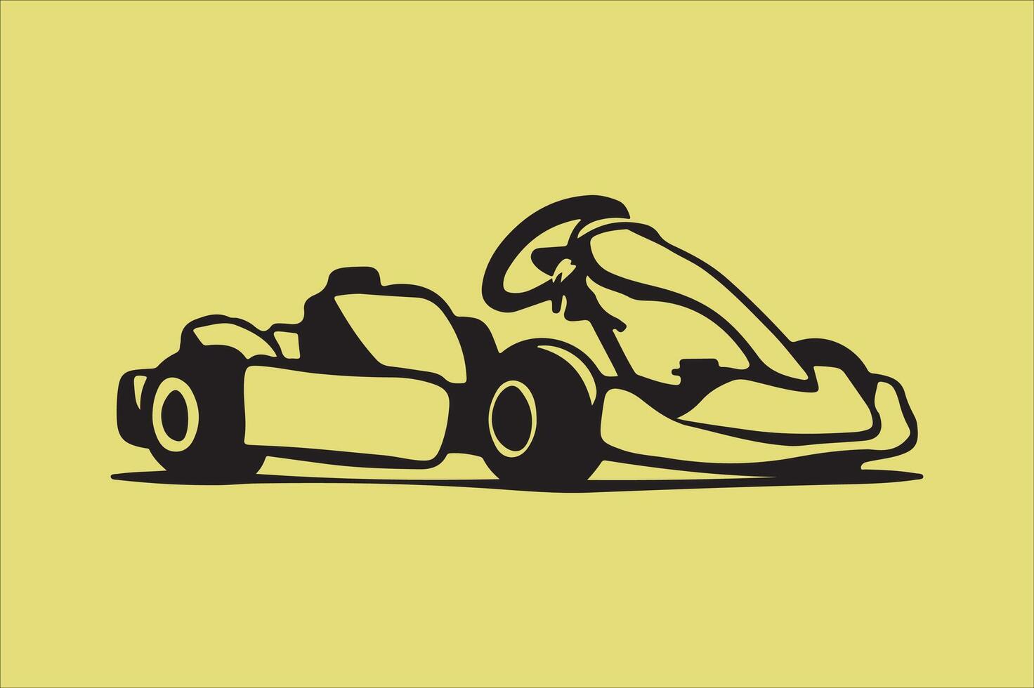 go kart silhouette vector