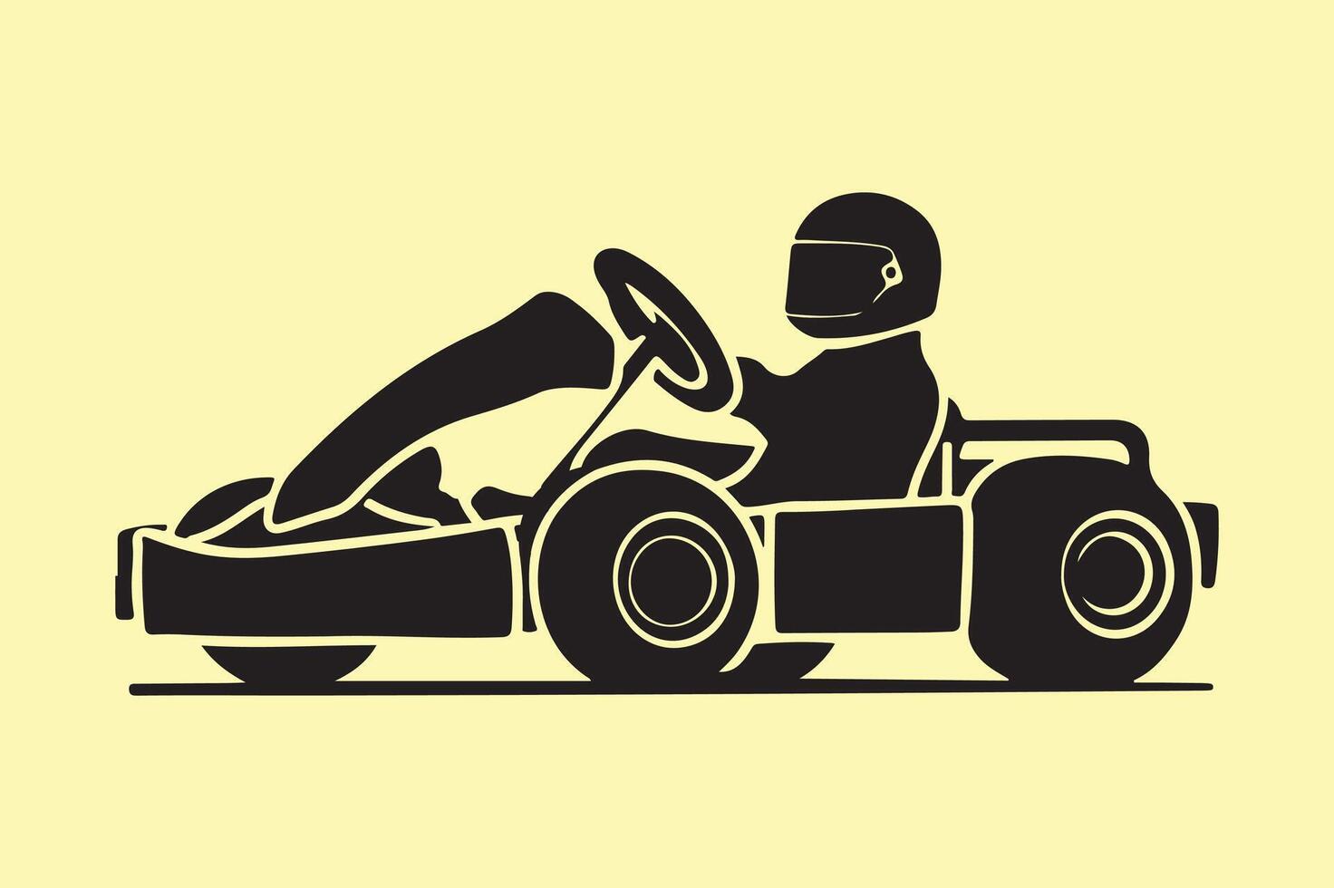 go kart silhouette vector