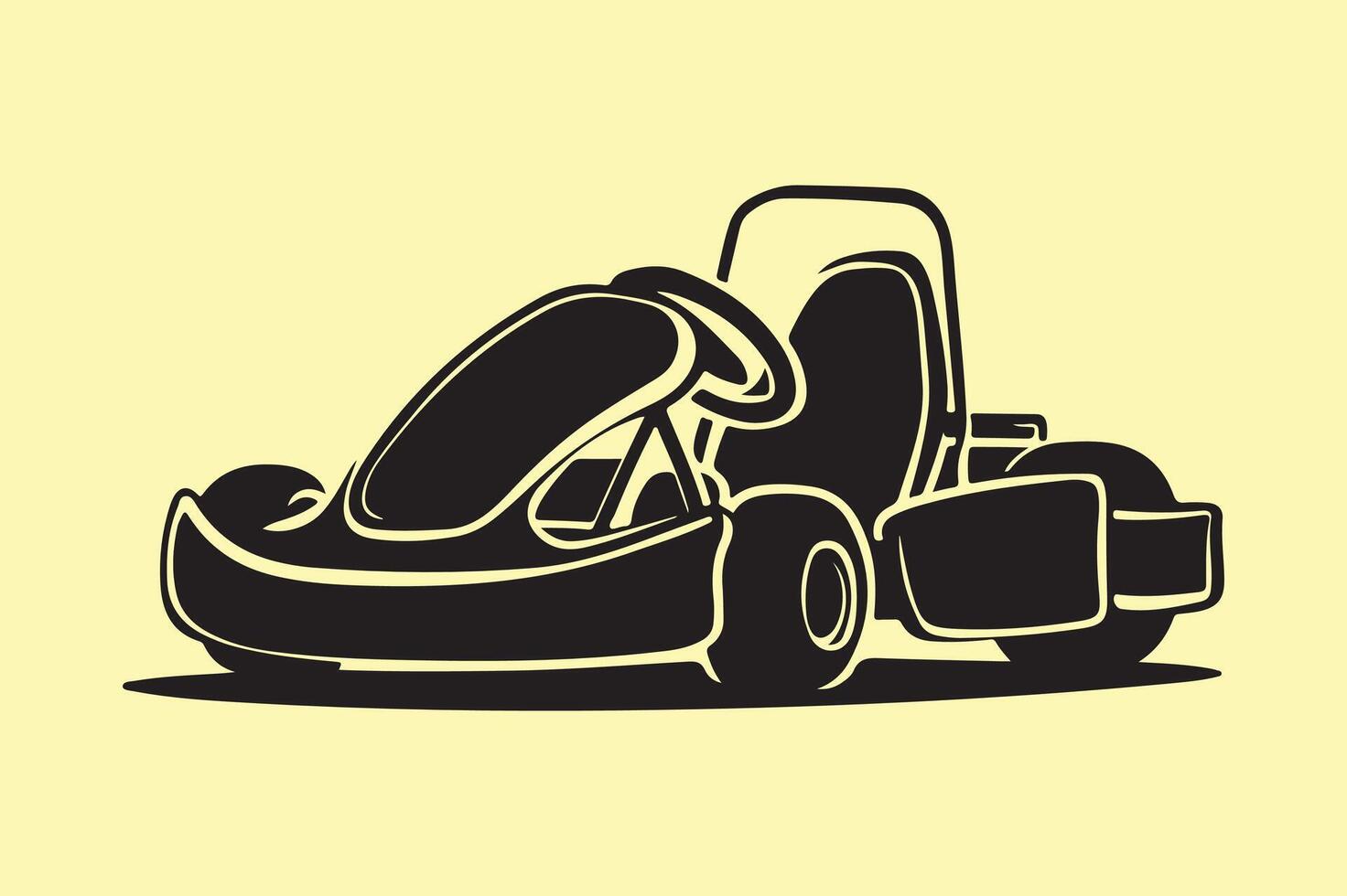 go kart silhouette vector