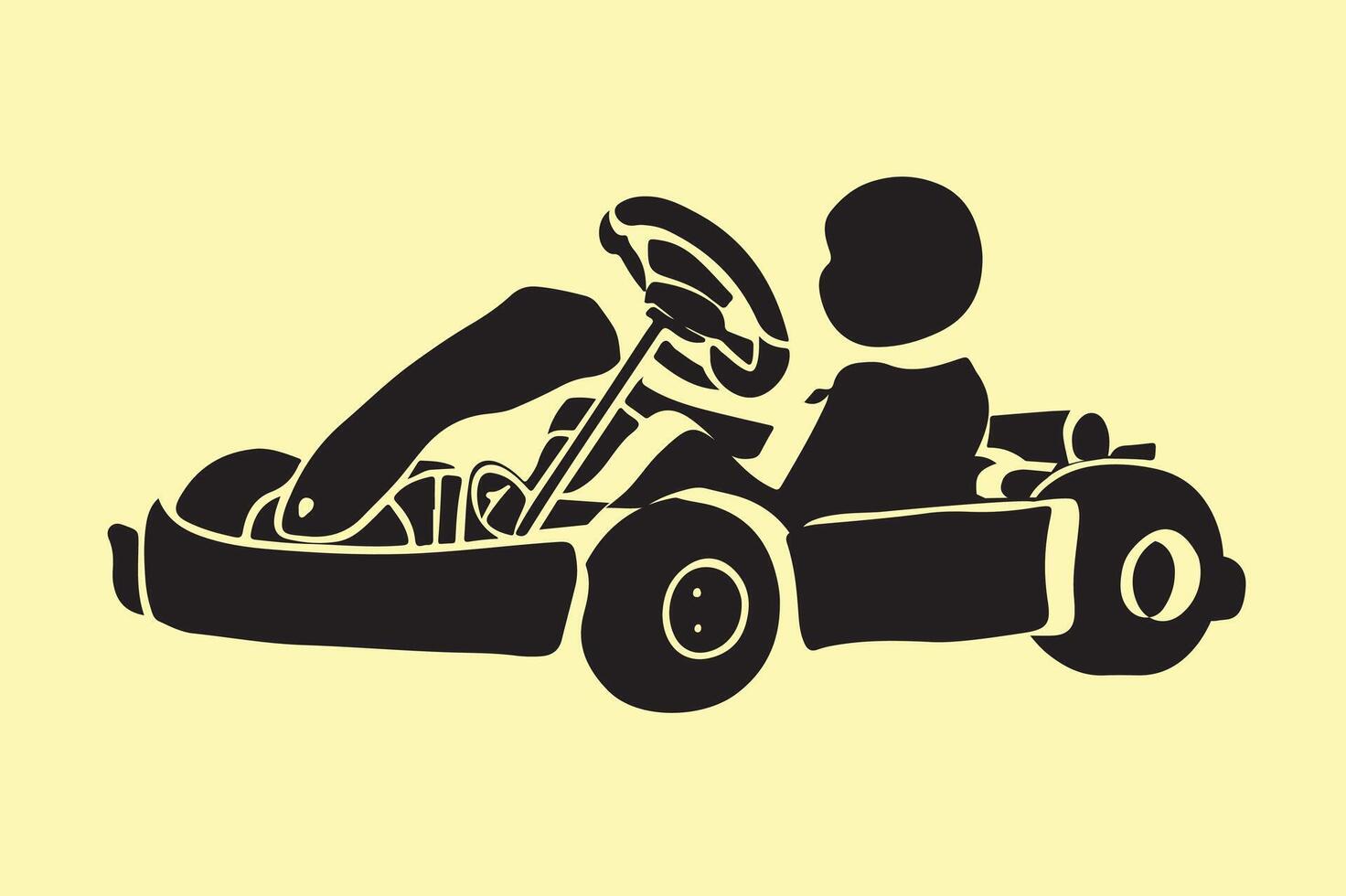 go kart silhouette vector