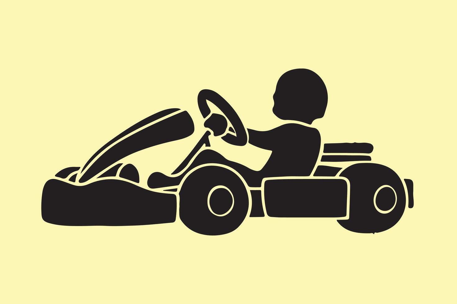 go kart silhouette vector