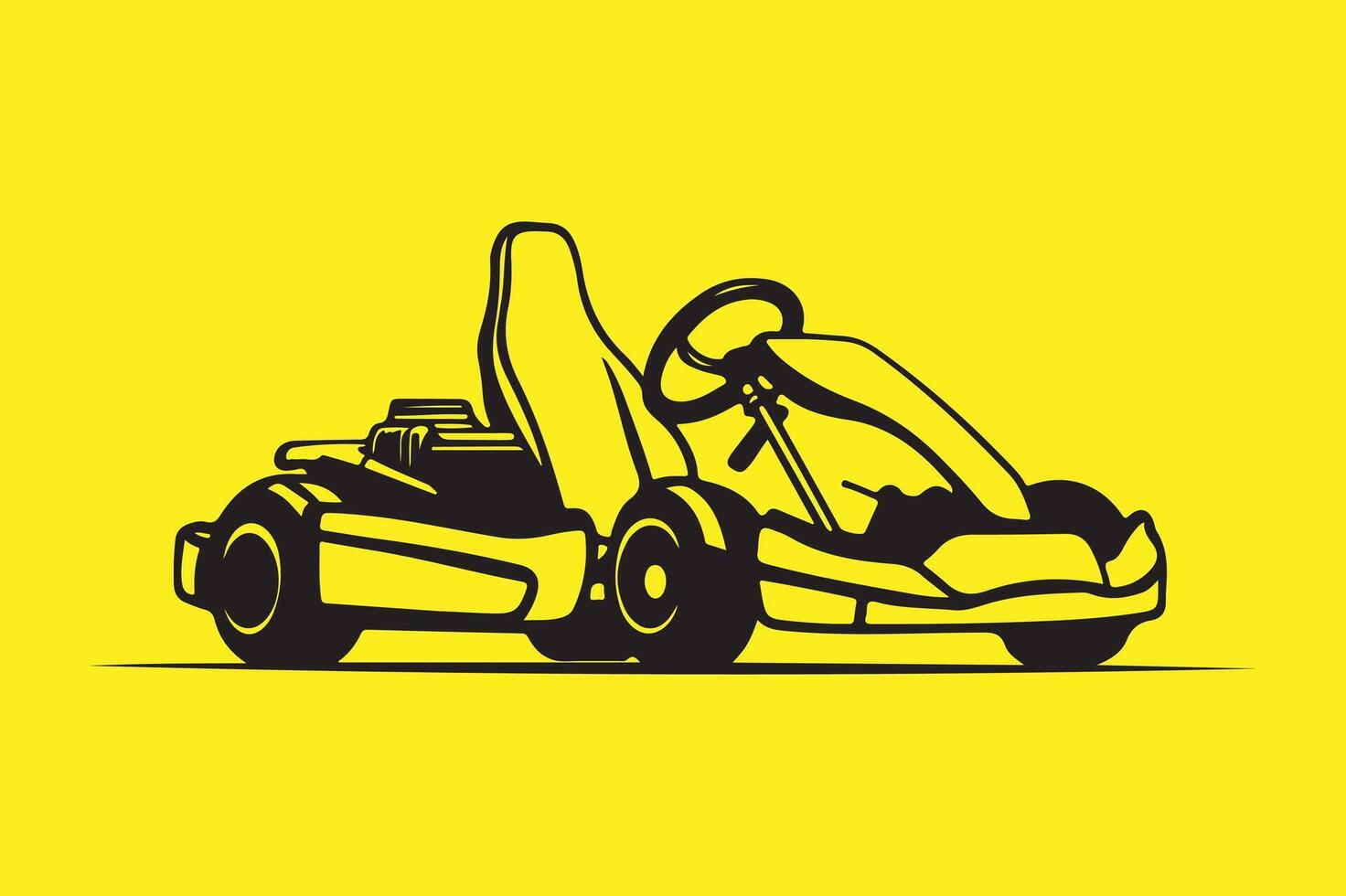 go kart silhouette vector