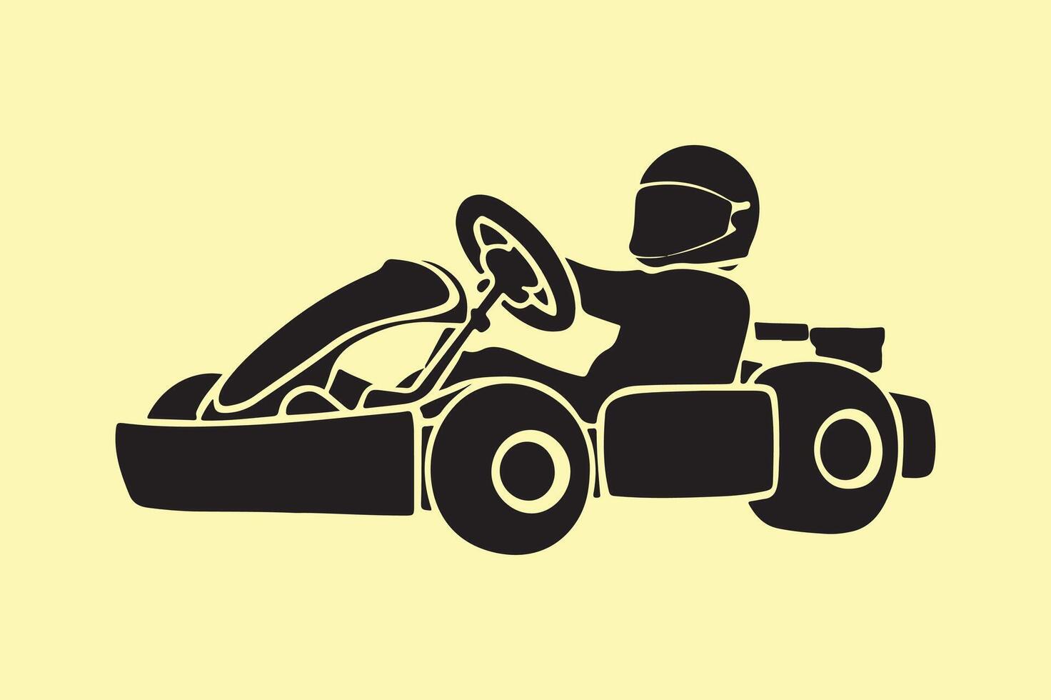 go kart silhouette vector