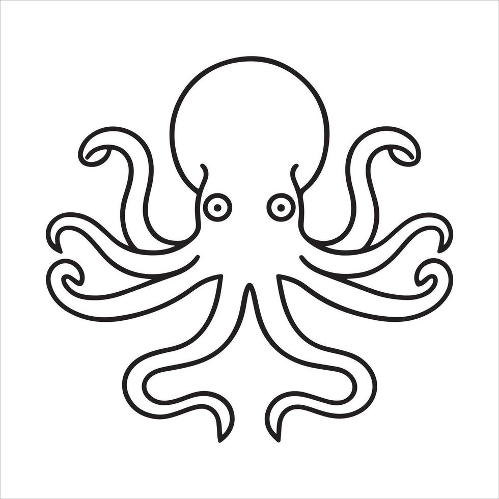 Octopus silhouette illustration vector