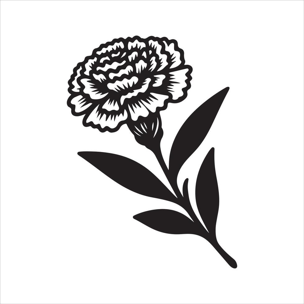 line art of a carnation vector