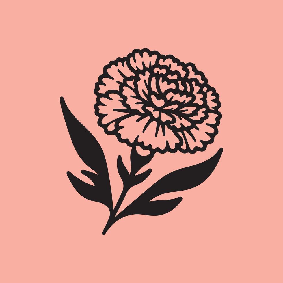 line art of a carnation vector