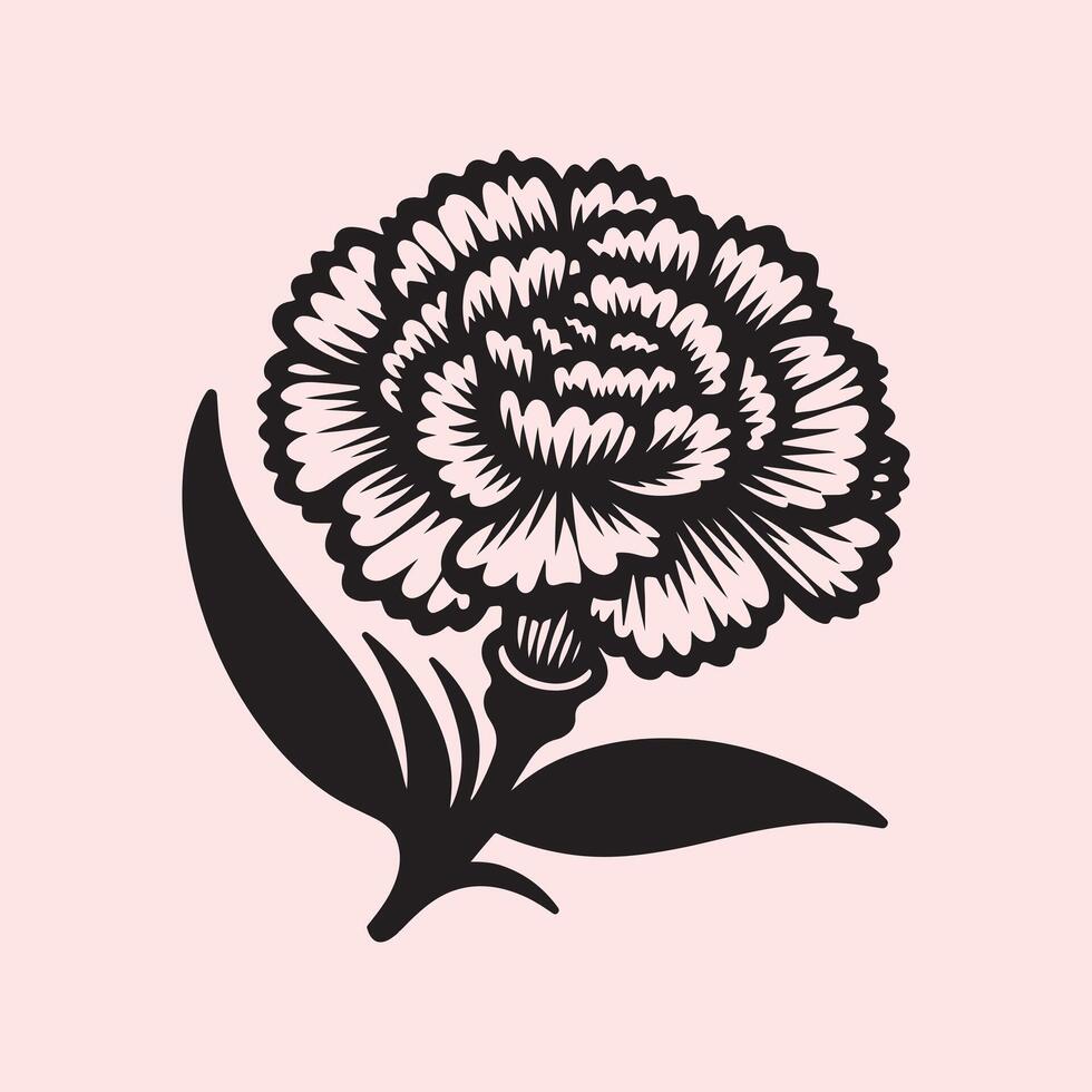 line art of a carnation vector