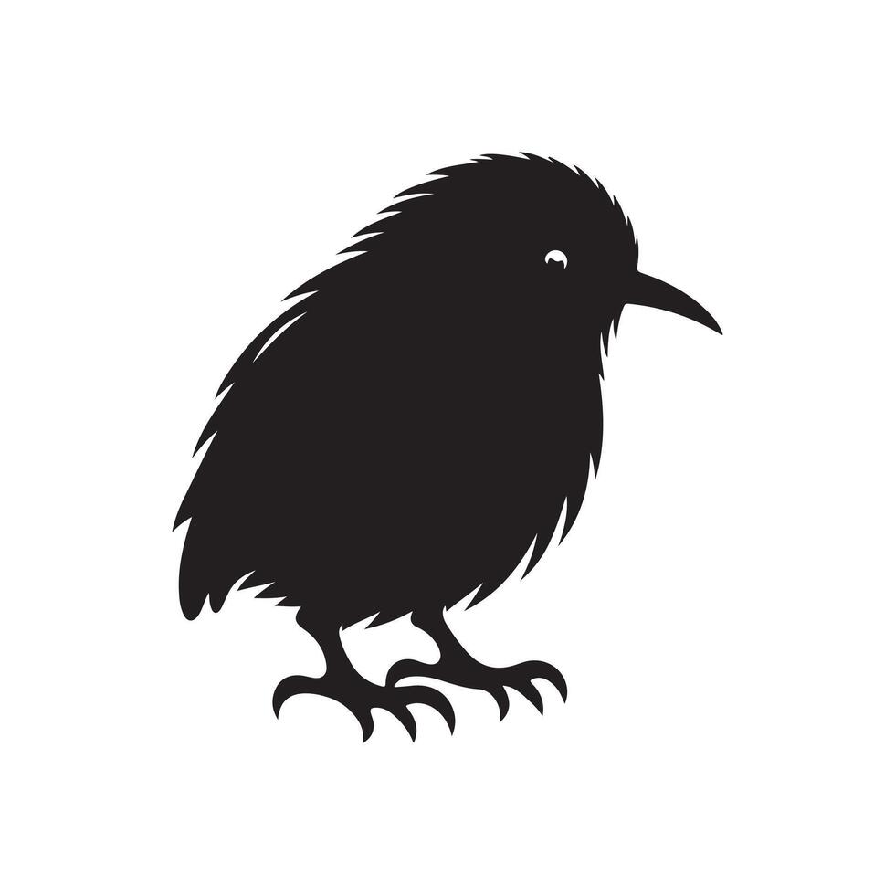 kiwi bird silhouette illustration vector