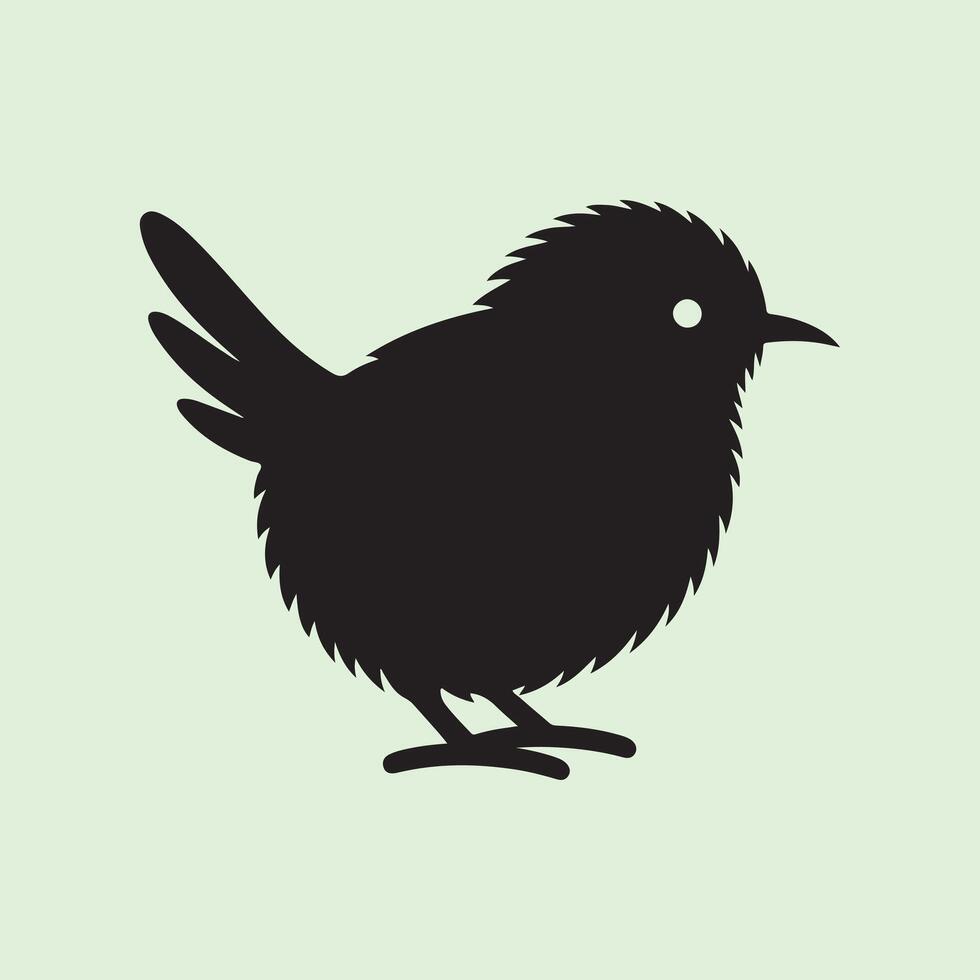kiwi bird silhouette illustration vector