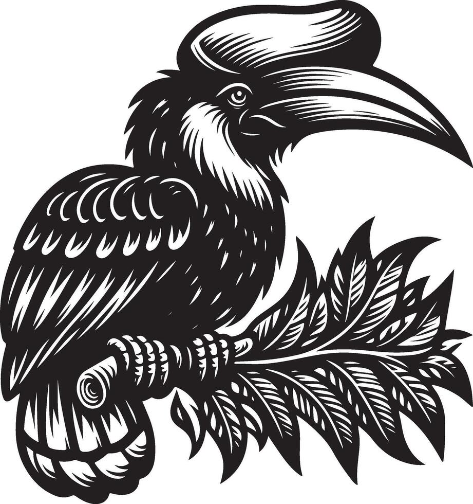hornbill silhouettes illustration vector