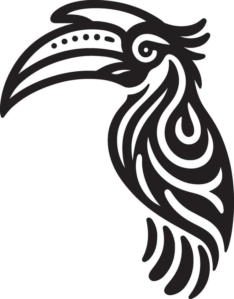 hornbill silhouettes illustration vector