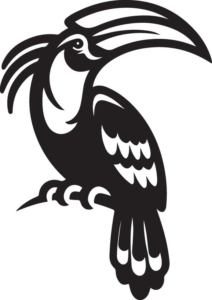 hornbill silhouettes illustration vector