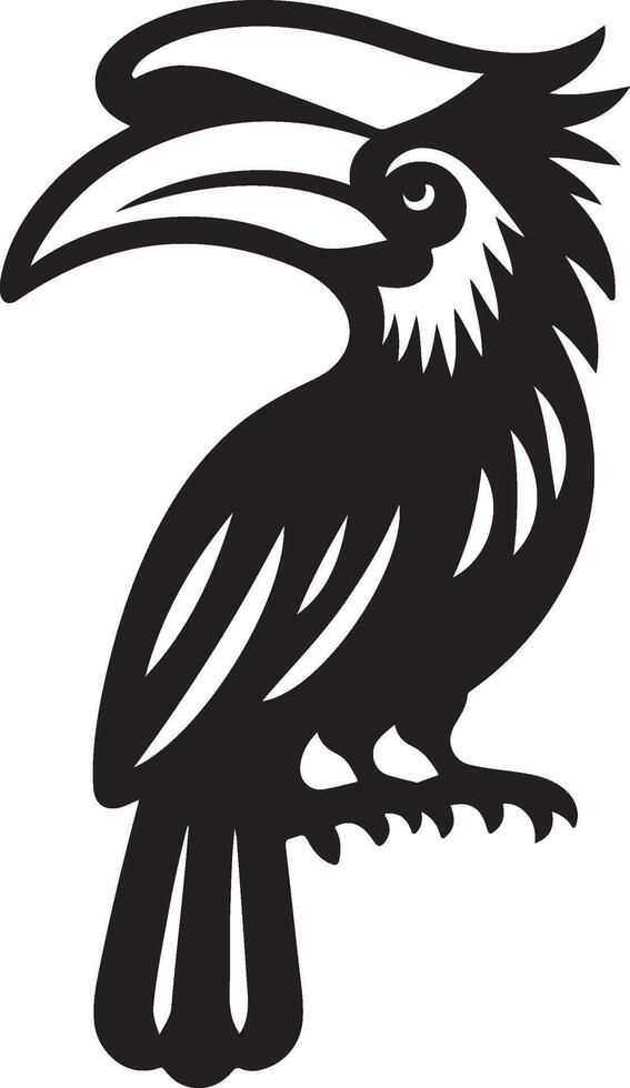 hornbill silhouettes illustration vector