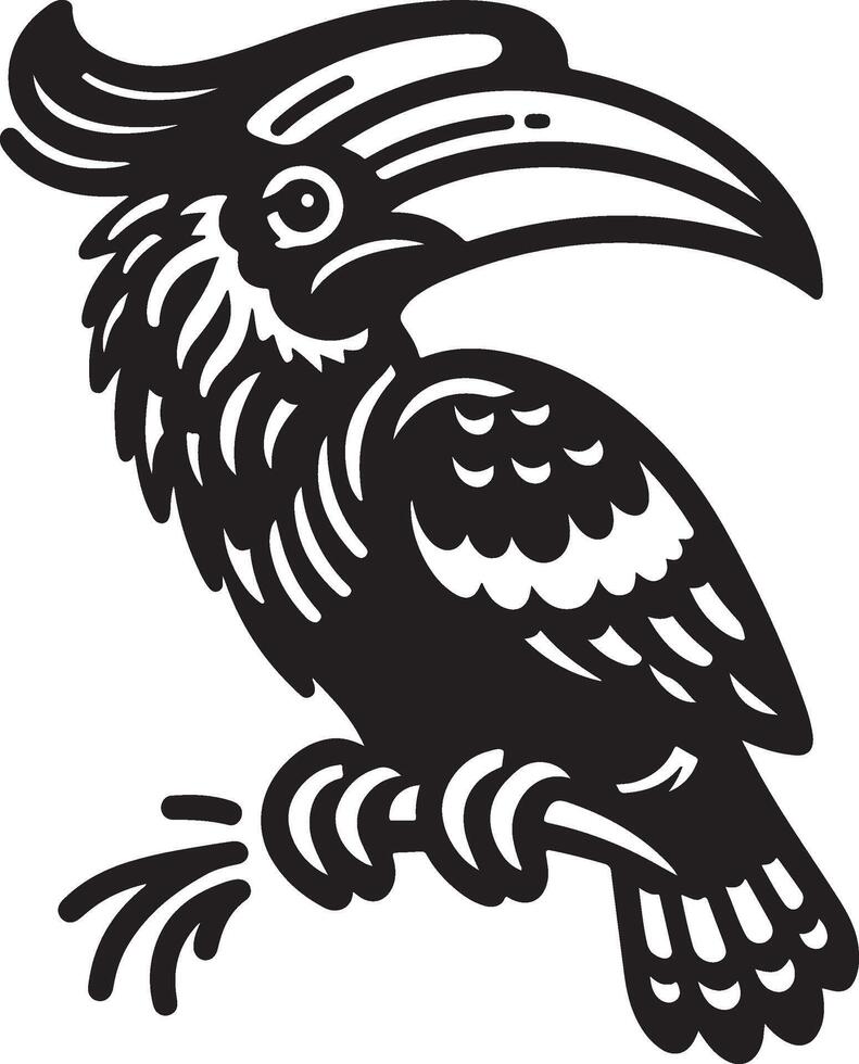 hornbill silhouettes illustration vector