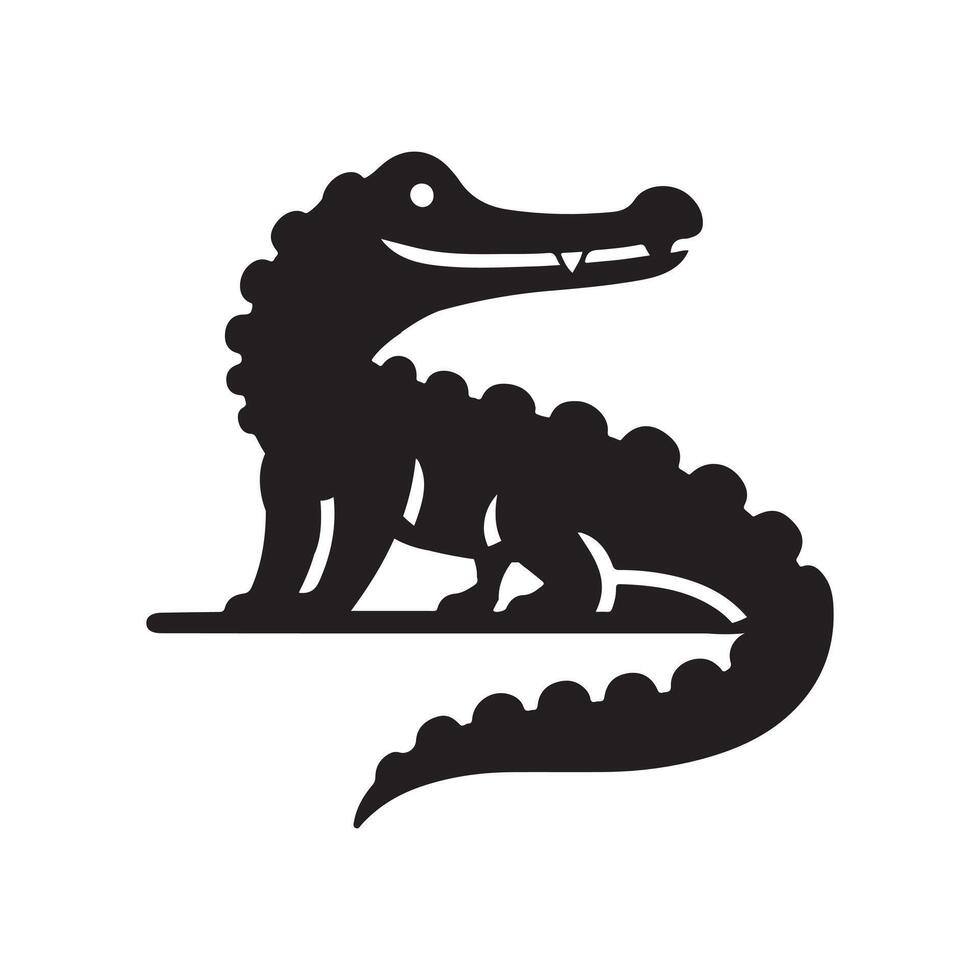 crocodile silhouette illustration vector