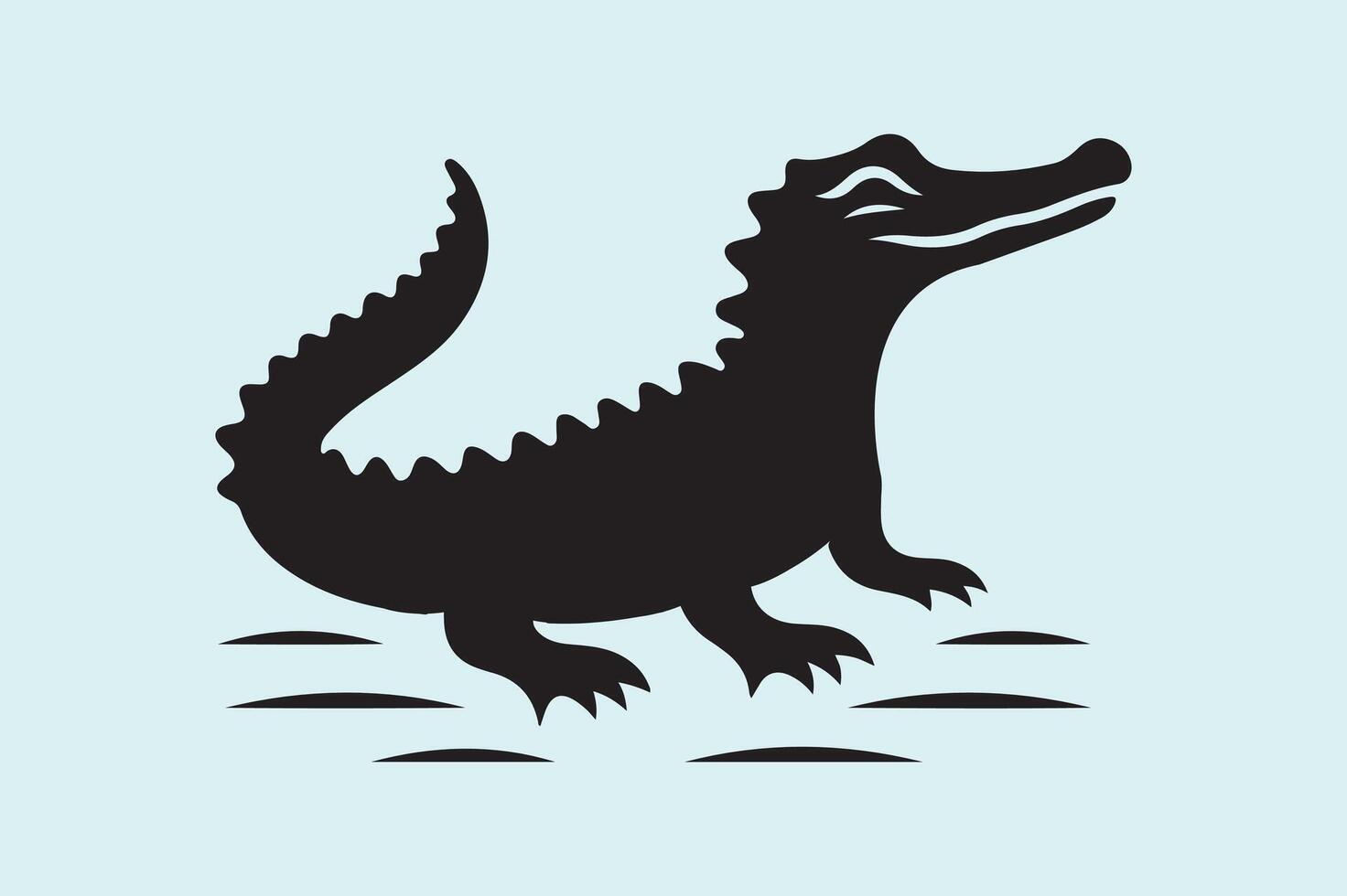 crocodile silhouette illustration vector