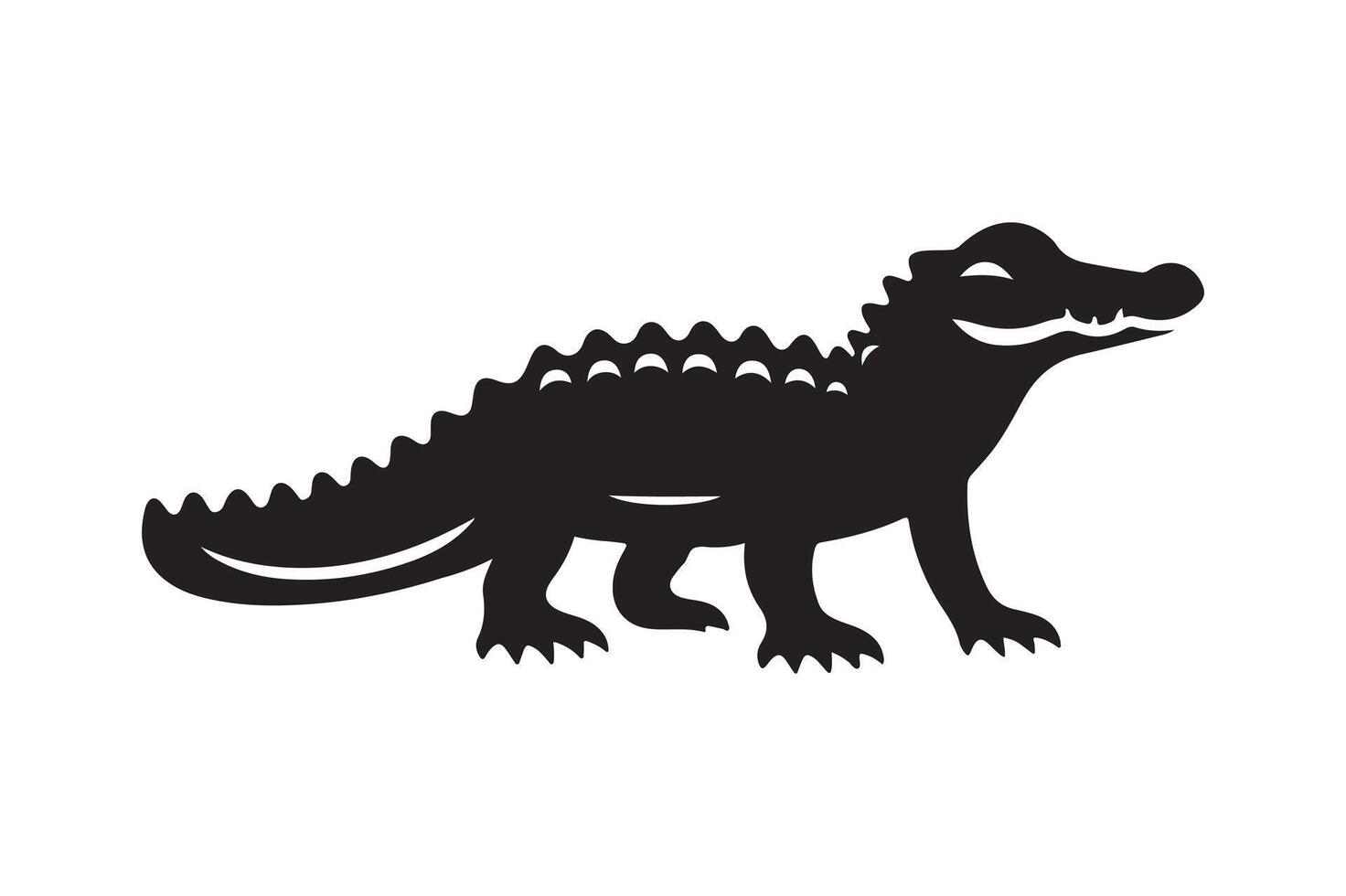 crocodile silhouette illustration vector
