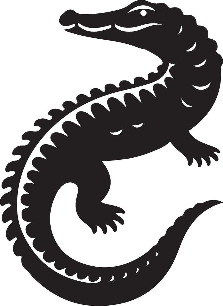 crocodile silhouette illustration vector