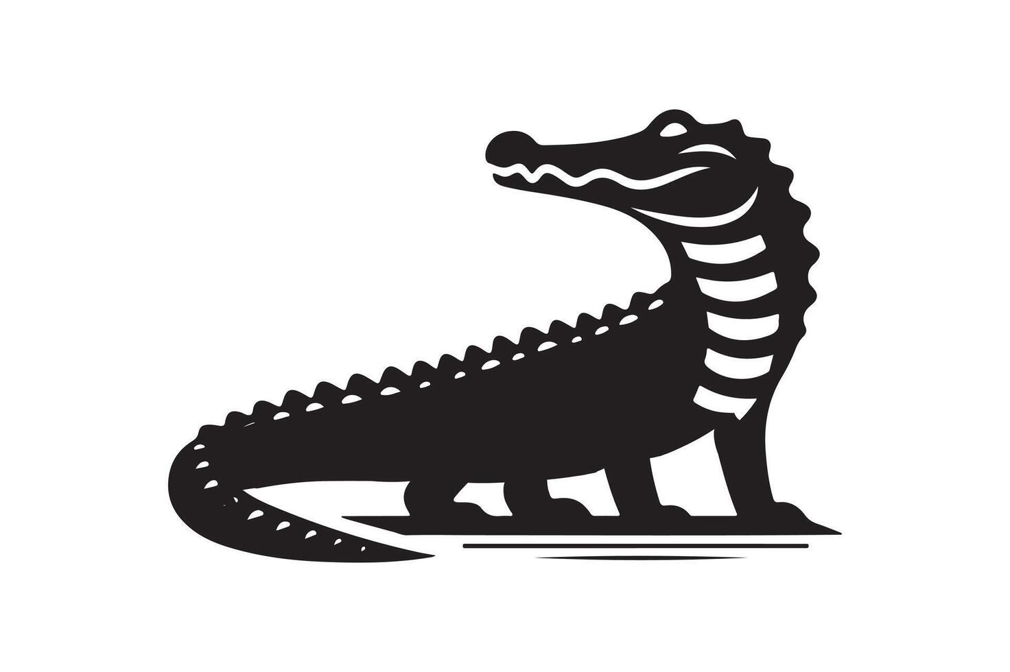 crocodile silhouette illustration vector