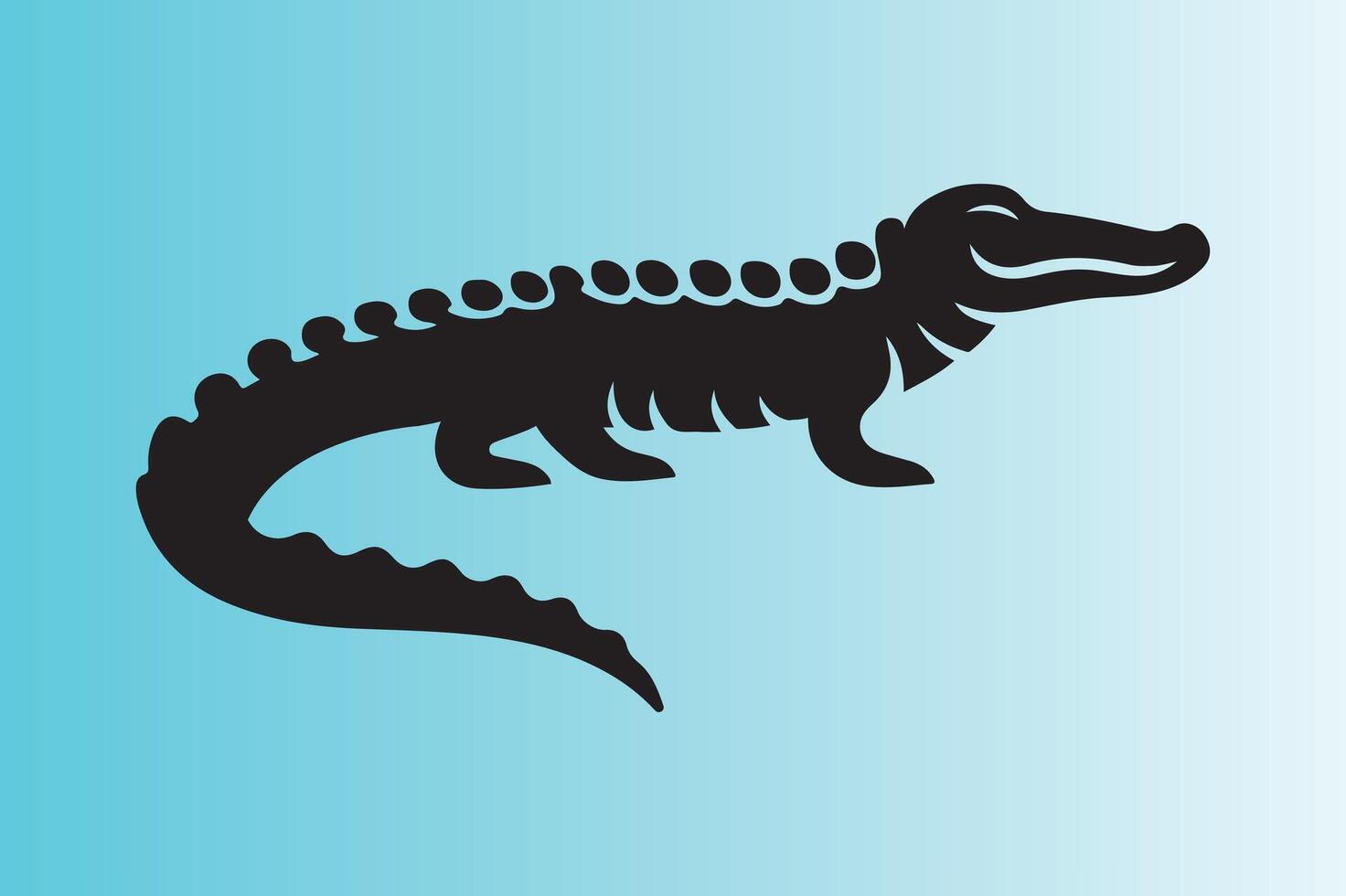 crocodile silhouette illustration vector