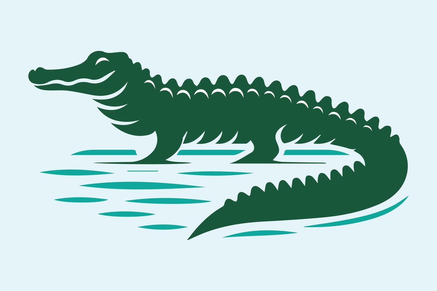 crocodile silhouette illustration vector