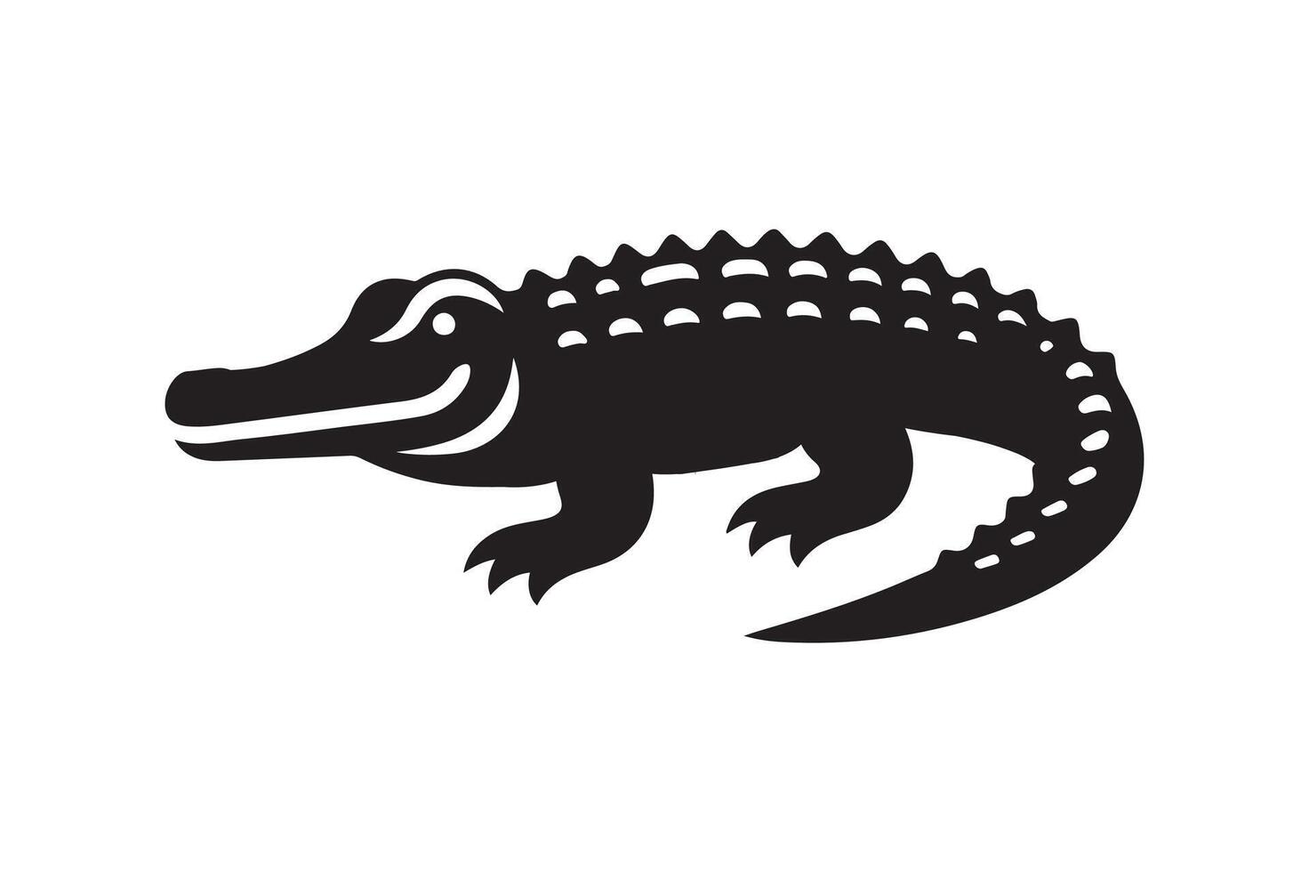 crocodile silhouette illustration vector