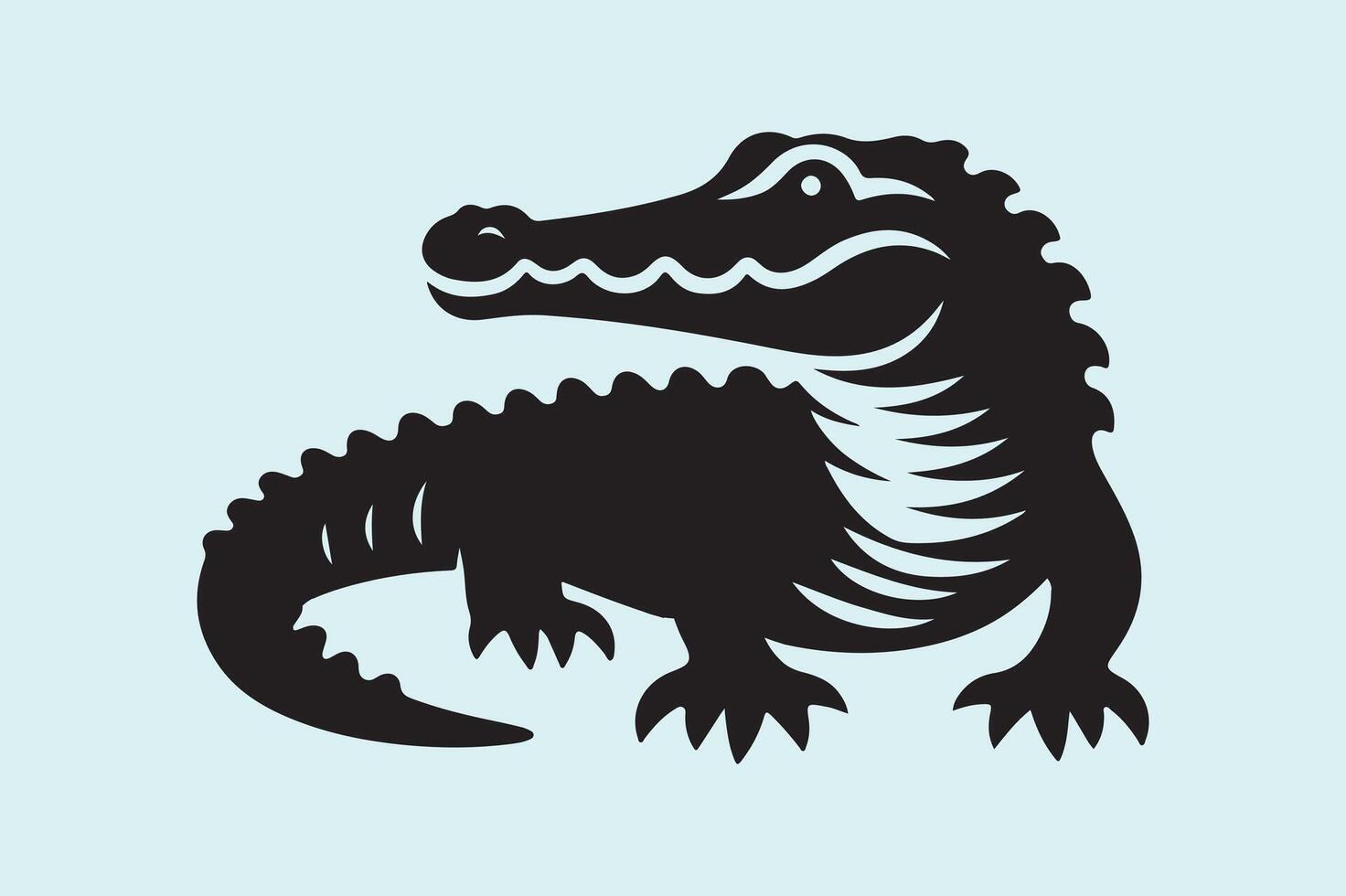 crocodile silhouette illustration vector